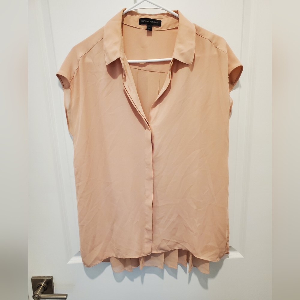 Banana Republic Soft Pink Short Sleeve Blouse